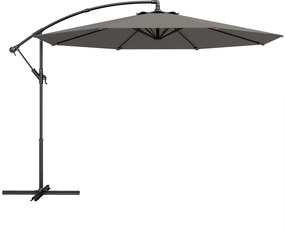 Outsunny Umbrelă excentrică Ø300 cm cu bază încrucișată copertină reglabilă și manivelă UPF30+ pentru terasă patio gri | Aosom Romania