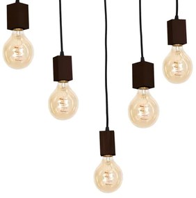 Lustră pe tijă JACK 5xE27/40W/230V maro lemn