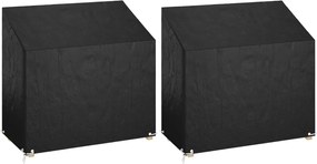 vidaXL Huse bancă grădină 2 buc 8 ocheți, 130x70x70/88 cm, polietilenă