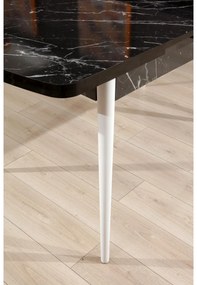 Masă sufragerie Pinava (negru + alb) (pentru 4 persoane). 1093743
