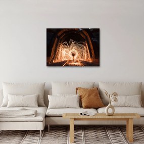 Tablou - Show de lumini deasupra șinelor (70x50 cm)