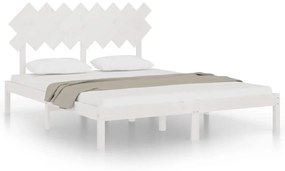 3104879 vidaXL Cadru de pat, alb, 160x200 cm, lemn masiv