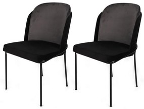 Set de scaune de sufragerie Dore Grey and Black, 2buc.