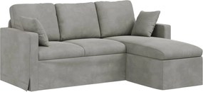 vidaXL Canapea Gri deschis 198 x 134 x 80 cm Catifea