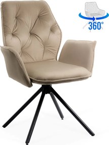 RESIGILAT - Scaun living rotativ din catifea BUC 0224 bej