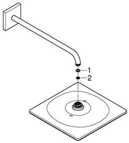 GROHE 26564000 - Set cu cap de duș RAINSHOWER MONO 310 CUBE 422 mm crom