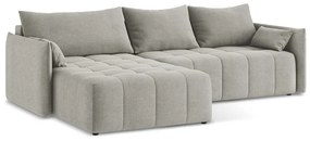 Colțar gri deschis extensibil/cu spațiu de depozitare (cu colț pe partea stângă/cu șezlong) Moku – Makamii