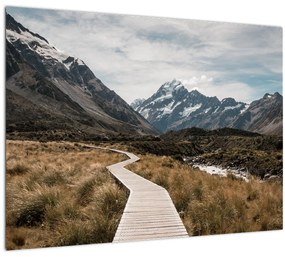 Tablou -  Poteca în valea muntelui Mt. Cook (70x50 cm), în 40 de alte dimensiuni noi