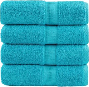 vidaXL Prosoape oaspeți premium SOLUND 4 buc turcoaz 30x50 cm 600 gsm
