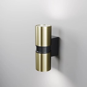 Aplica de perete iluminat ambiental exterior IP54 Bowery 2L negru/alama
