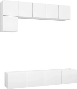 vidaXL Set dulapuri TV, 5 piese, alb, lemn prelucrat