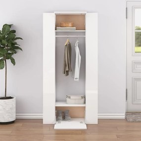 3082041 vidaXL Dulapuri de hol, 2 buc., alb extralucios, lemn prelucrat
