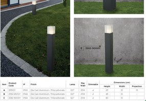 Aplica de perete exterior cu senzor de miscare Outdoor 2581GY SRT