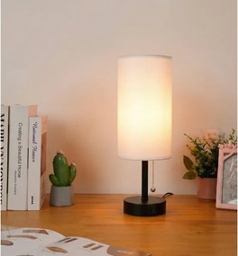 Brilagi - Lampă de birou TABLON cu port USB 1xE27/25W/230V negru/alb