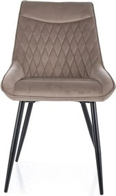 Scaun AGAT, bej inchis/negru, stofa catifelata - Bluvel 40/metal, 51x4
