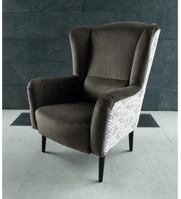 Fotoliu de design, catifea Velvet maro/model Terra, BELEK