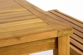 Set bancă și masă de grădină DIVERO - lemn de tec tratat - 1