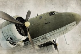 Tablou - Avion vechi cu elice (90x60 cm)
