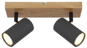 Aplica de perete / tavan cu 2 spoturi directionabile design modern ROBBY gri grafit