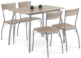 Set de masă HANS cu 4 scaune, 110 x 70 x 77 cm,stejar Sonoma