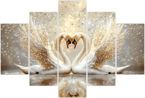 Tablou - Lebede Aurii (150x105 cm)
