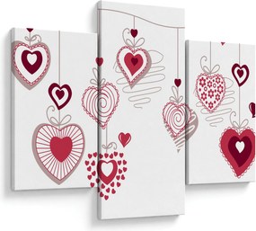 Tablou cu inimiore pictate (90x60 cm)