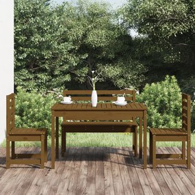 3154698 vidaXL Set de masă pentru grădină, 4 piese, maro miere, lemn masiv pin