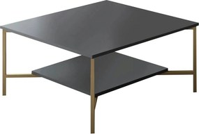 Masuta cafea Gold Line, negru, PAl, 80x80x40 cm