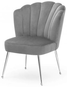 Scaun Bolonia velvet gri inchis/silver – H90