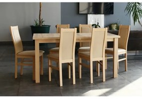 Scaun de dining ZOE, stejar/crem