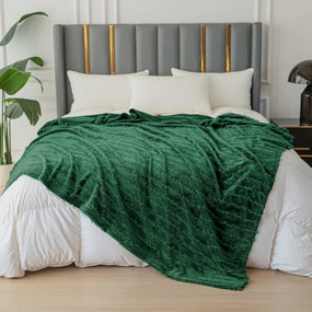 Patura microplus cu model PRESTIGE verde inchis Dimensiune: 160 x 200 cm