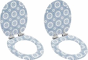 vidaXL Capace WC cu închidere silențioasă 2 buc. MDF design porțelan