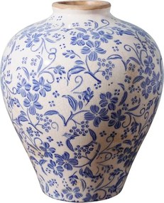 Vaza decorativa cu motive florale din ceramica D23cm Bucolic