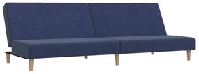 337280 vidaXL Canapea extensibilă cu 2 locuri, albastru, textil