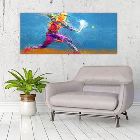 Tablou - Jucător de tenis pictat (120x50 cm)