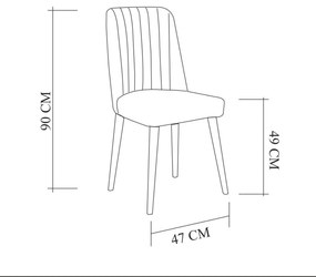 Set Masa Bucatarie și scaune (6 bucăți) Puren,  120x75x75 cm