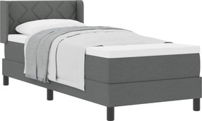 vidaXL Pat cu arcuri cu saltea Gri închis 200 x 80 cm țesătură