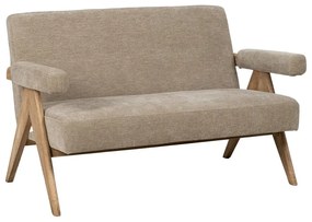 Canapea bej cu tapițerie din chenille 134 cm Rest – Ixia