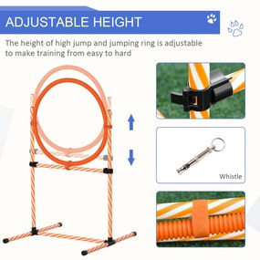 PawHut Set de Antrenament pentru Câini Nivel Începători, Echipament Dresaj din ABS/PE/PVC, Portocaliu, Ușor de Asamblat | Aosom Romania