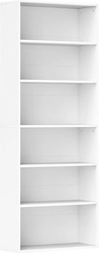 HOMCOM Bibliotecă raft de depozitare 6 niveluri cu polițe reglabile pentru living, dormitor, birou, 60x24x158,5cm, alb | Aosom Romania