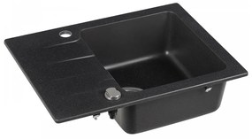 Chiuvetă din granit Coast 25 cu o cuvă, tip picurare, neagră