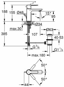 Baterie lavoar Grohe Lineare marimea XS crom lucios