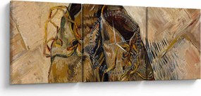 Tablou - Vincent van Gogh, Shoes, reproducere (cu ceas) (90x30 cm)