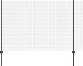 vidaXL Gard cu Stâlp Verde 1,5 x 25 m Oțel și PVC