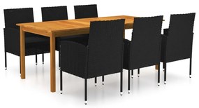 3067928 vidaXL Set mobilier de grădină, 7 piese, negru