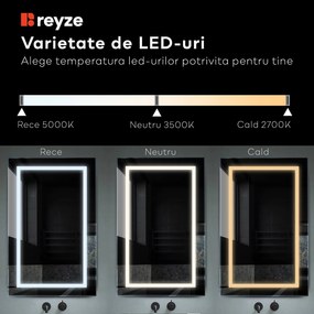 Oglinda LED verticala cu lumina LED neutra Gama Ambient Model 2 fara b