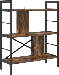 vidaXL Raft pentru cărți Stejar fumuriu 75 x 30 x 91 cm Lemn compozit