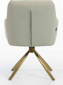 HR840 BAZĂ STEA Scaun Culoarea Inului Piele Ecologica Premium Soft cu Bază Aurie