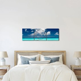 Tablou - Plaja tropică (cu ceas) (90x30 cm)