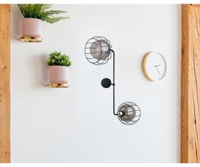 Aplică SOLO BLACK 2xE27/60W/230V neagră/aurie